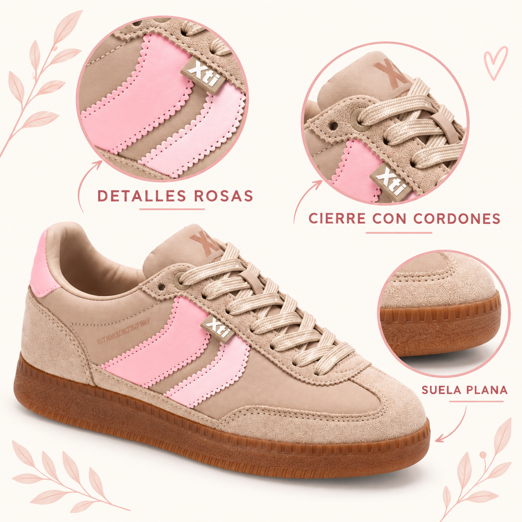 Xti 145052 beige y rosa - características