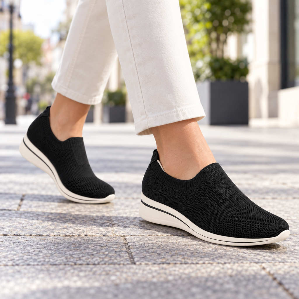 Zapatillas Xti 145100 negras slip-on en uso