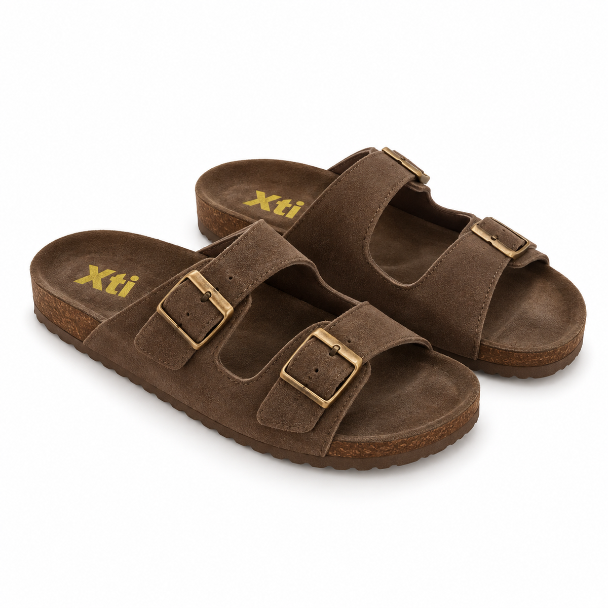 Sandalias Xti 17412 Taupe de Dos Hebillas para Hombre