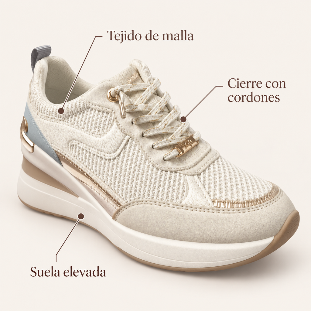 Zapatilla Xti Blanca de Malla con Suela Elevada Mujer, características