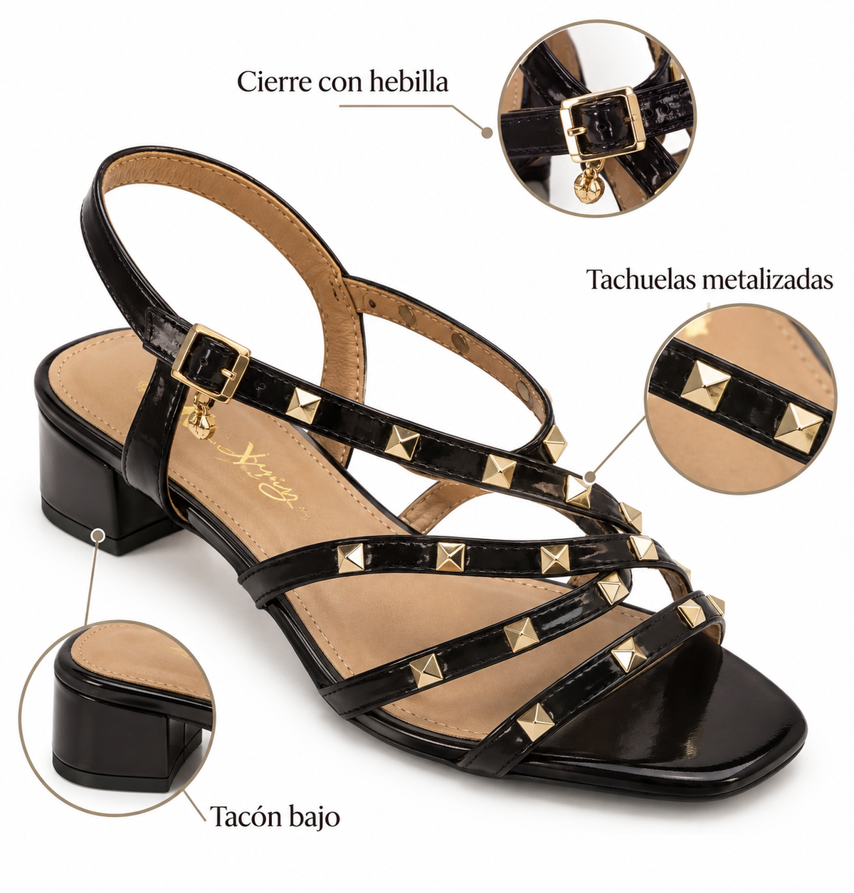 Sandalias Xti 140473 taupe con tachuelas, características