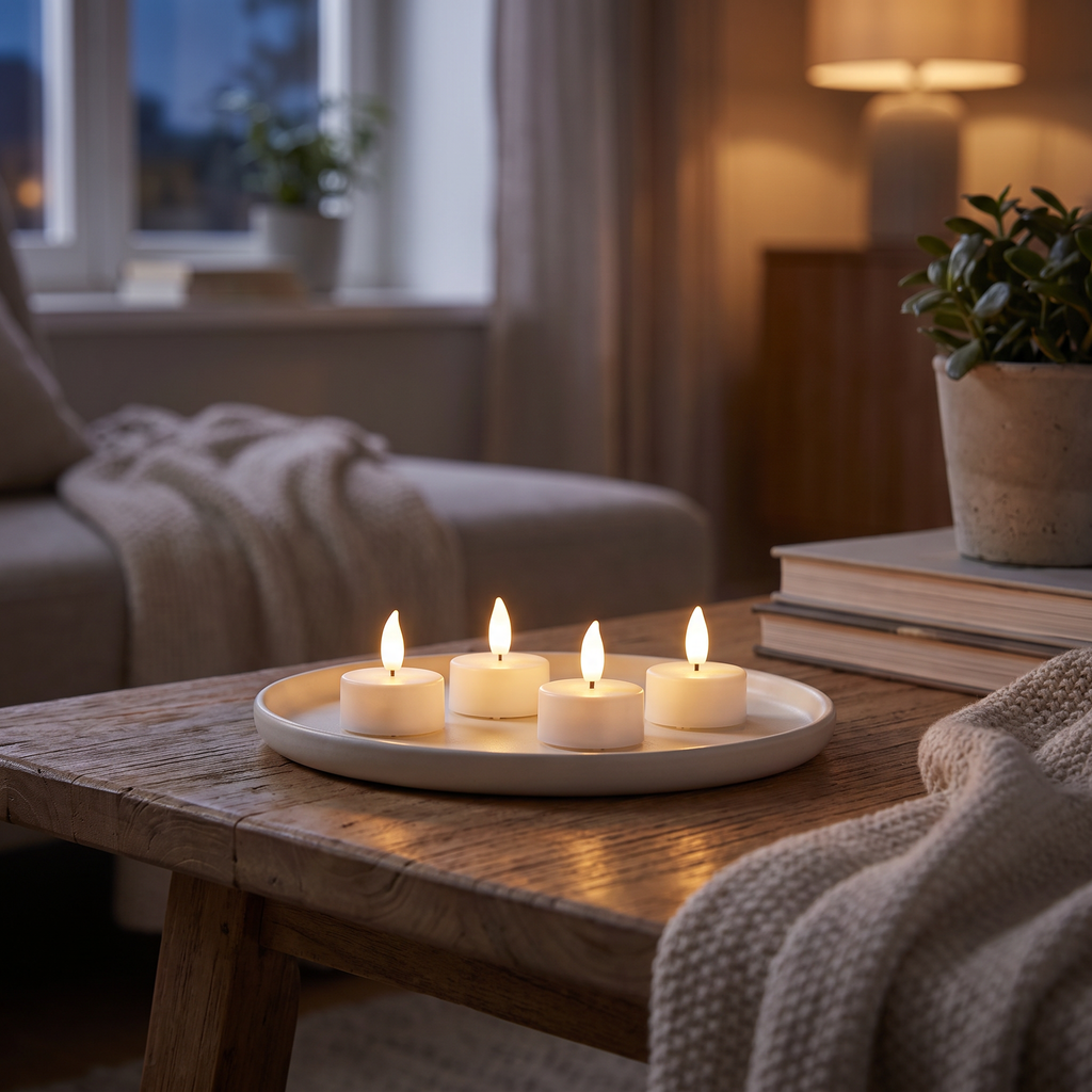 Home Creation Set 4 Velas LED Tipo Té con Pilas