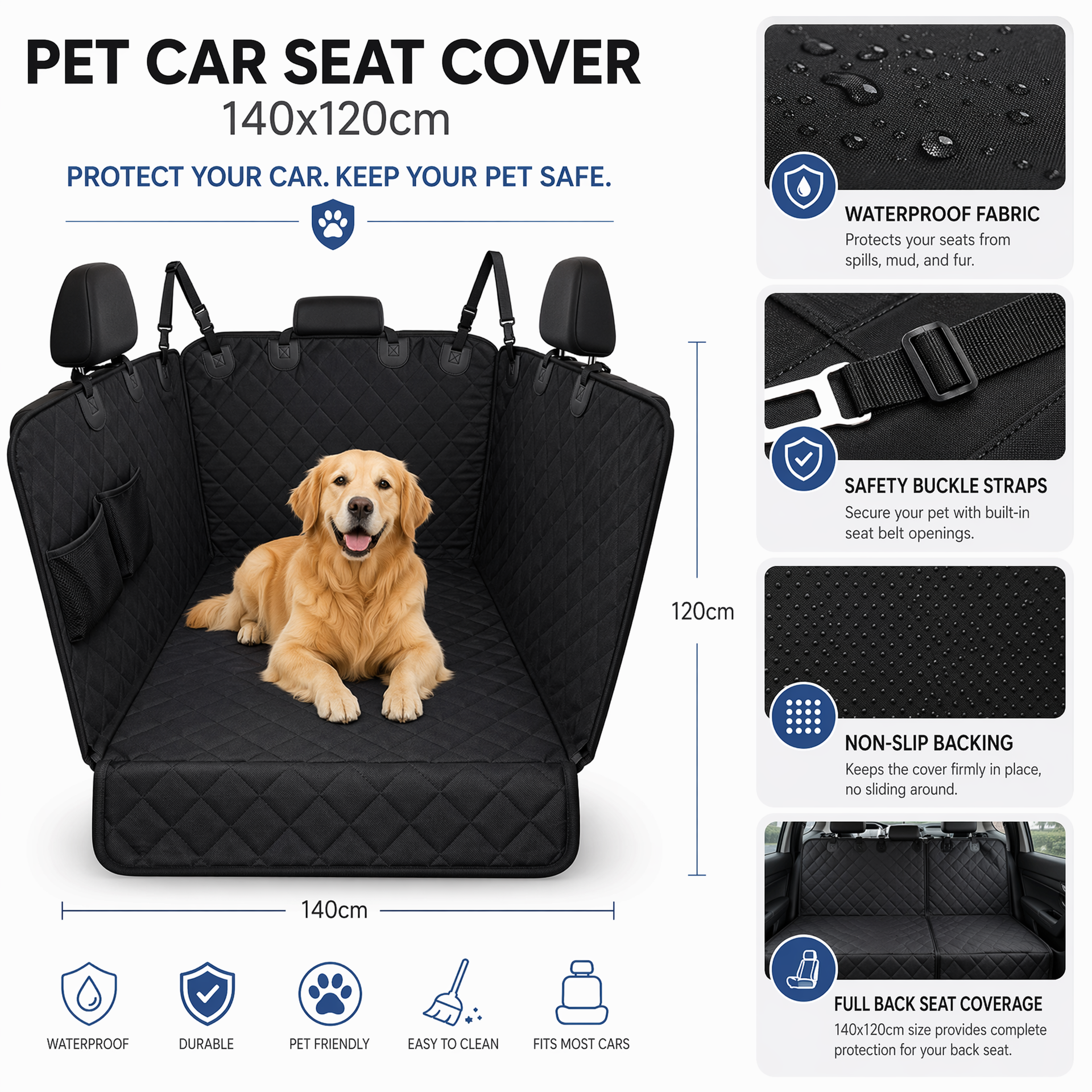 Funda protectora coche mascotas InnovaGoods - foto 4