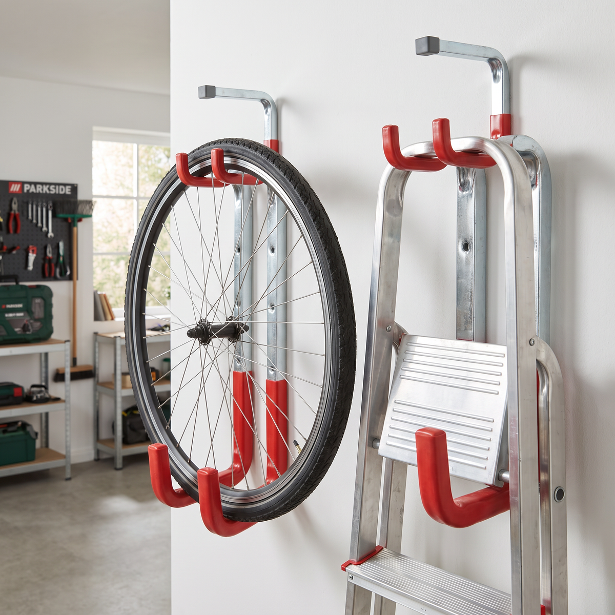 Parkside Set de 2 Ganchos de Pared y Techo — 45 kg
