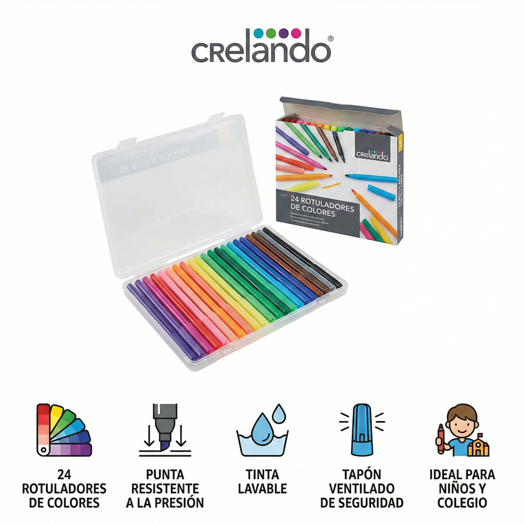Rotuladores de Colores Crelando 24 uds