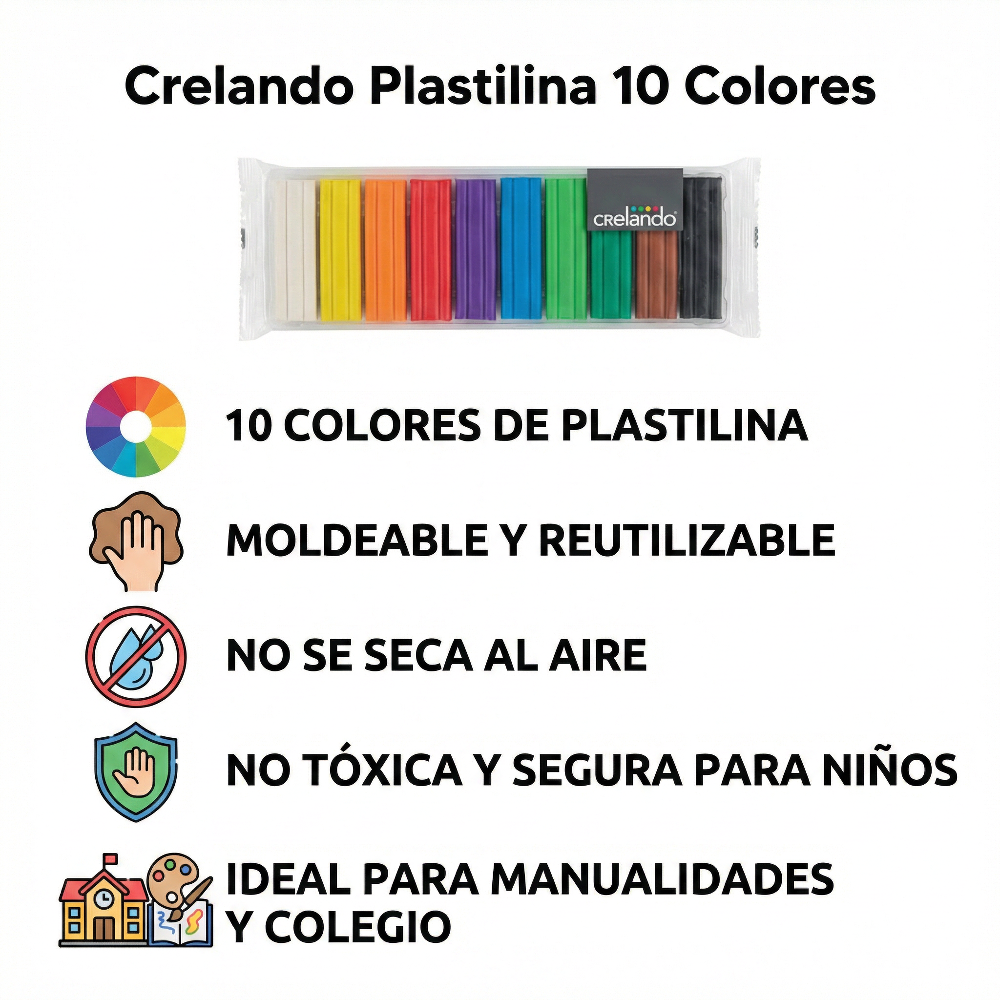Plastilina Crelando 10 Colores