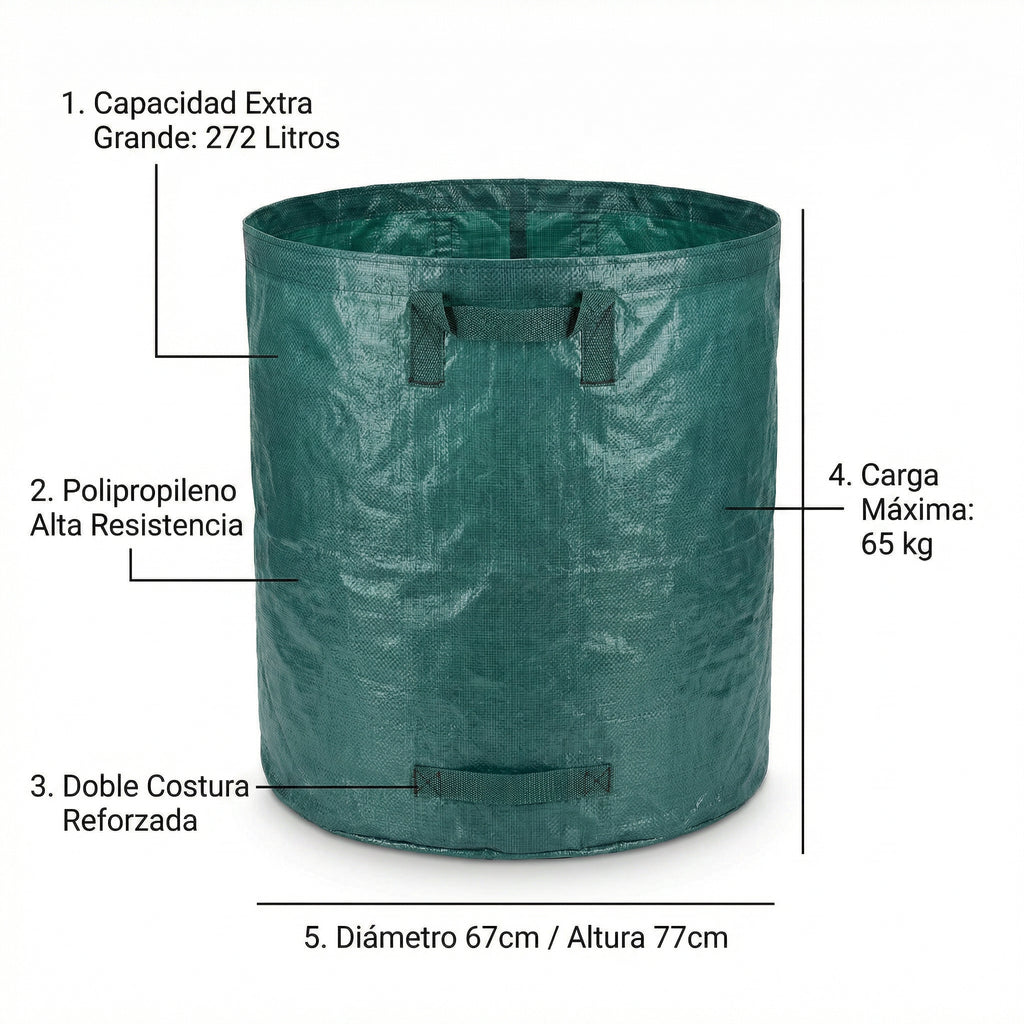 Saco de Jardín Gardenline 272L Verde