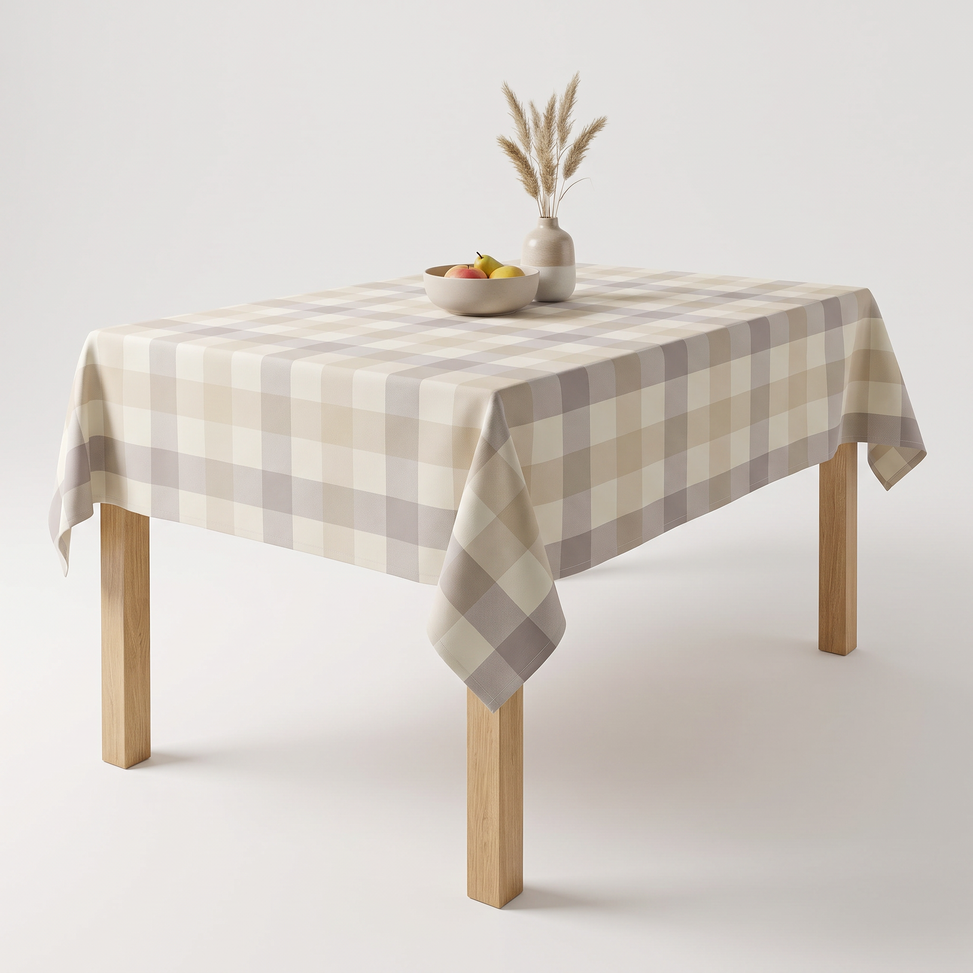Livarno Home Mantel de Cuadros Beige y Gris 130 × 160 cm