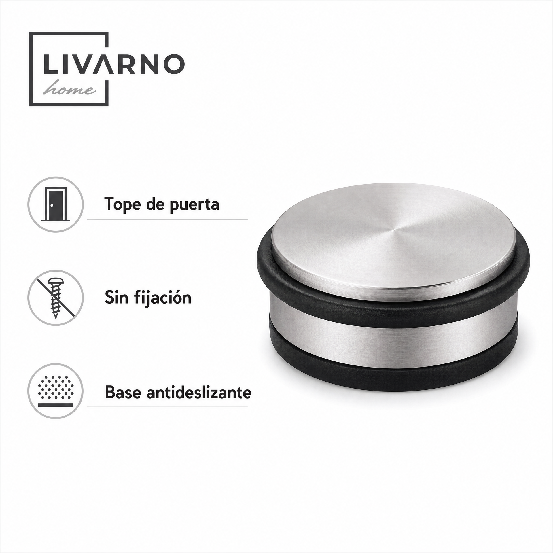 Livarno tope de puerta redondo antideslizante autoportante