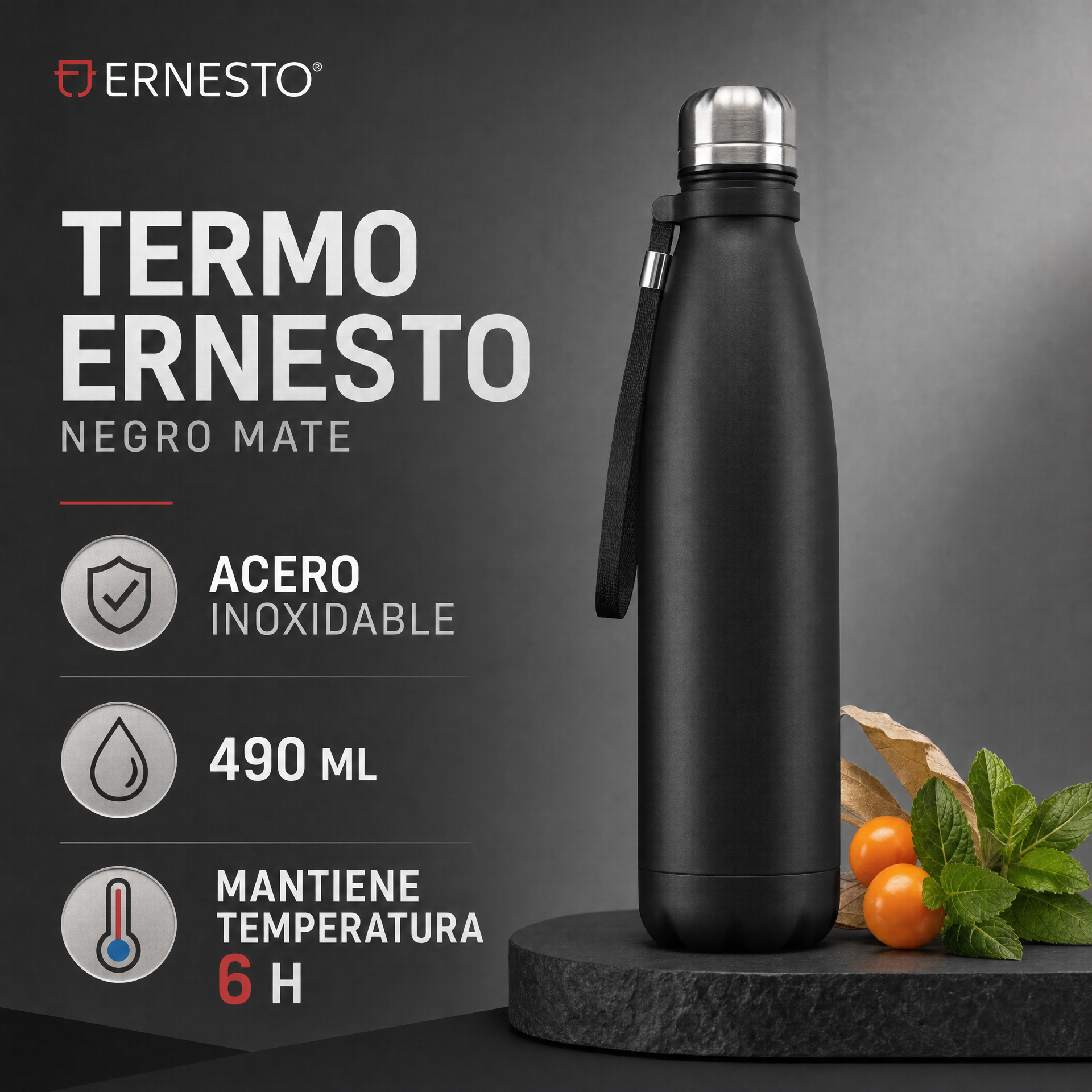 Ernesto Botella termo de acero inoxidable