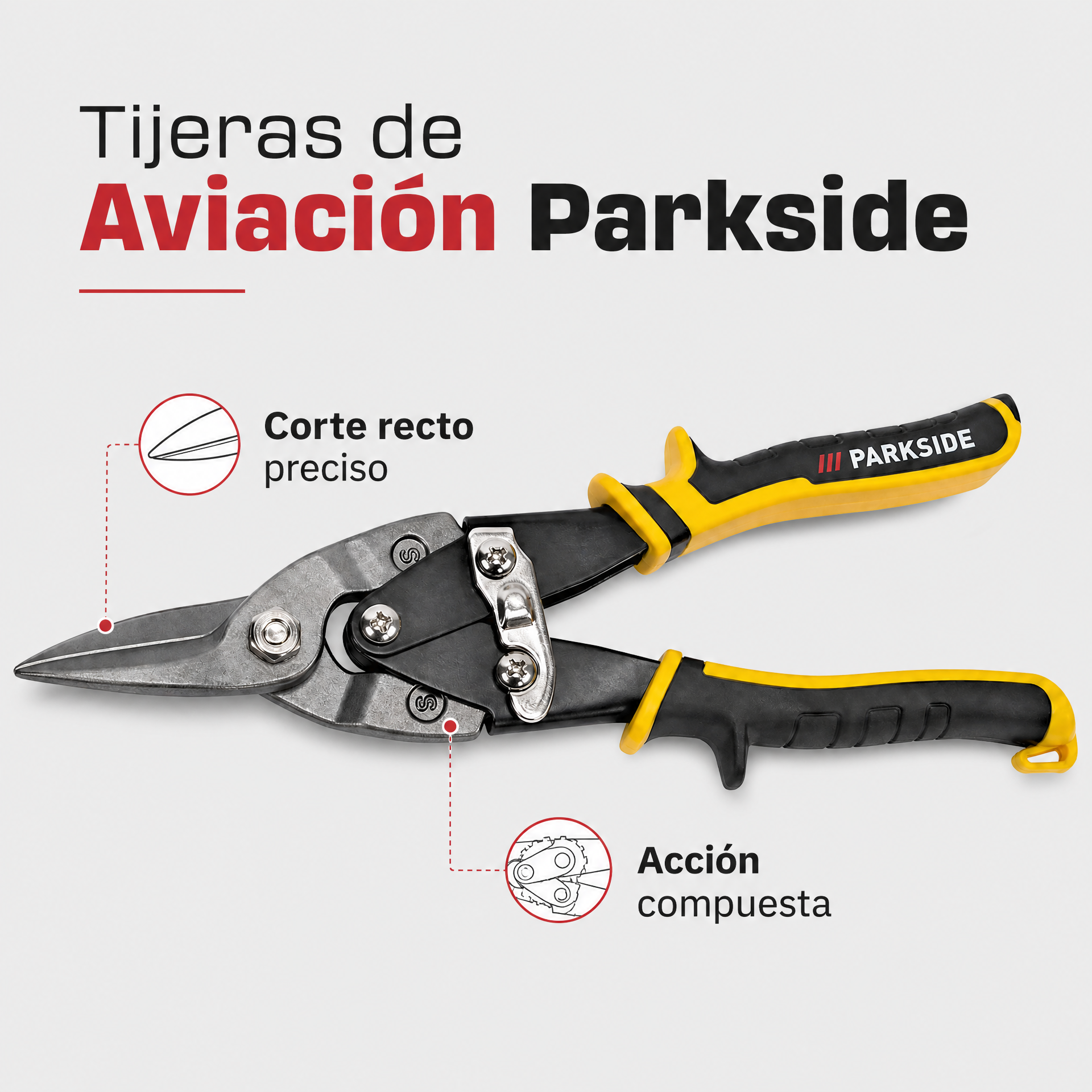 Tijeras de Aviación PARKSIDE de Corte Recto
