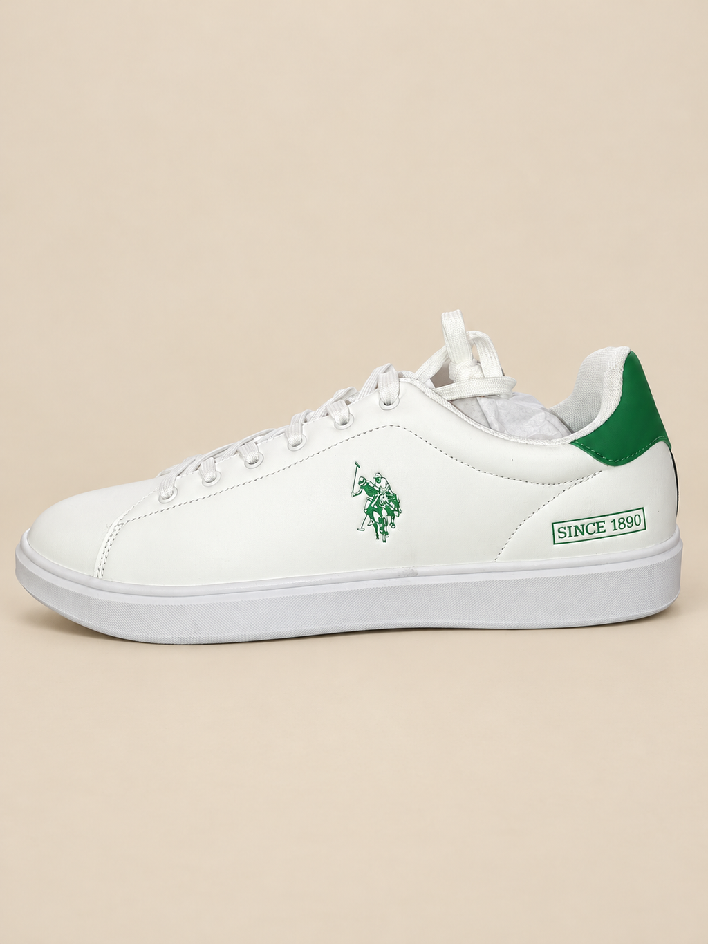 Zapatillas U.S. Polo Assn CAMPY004C blancas y verdes — talla 45, ambiente