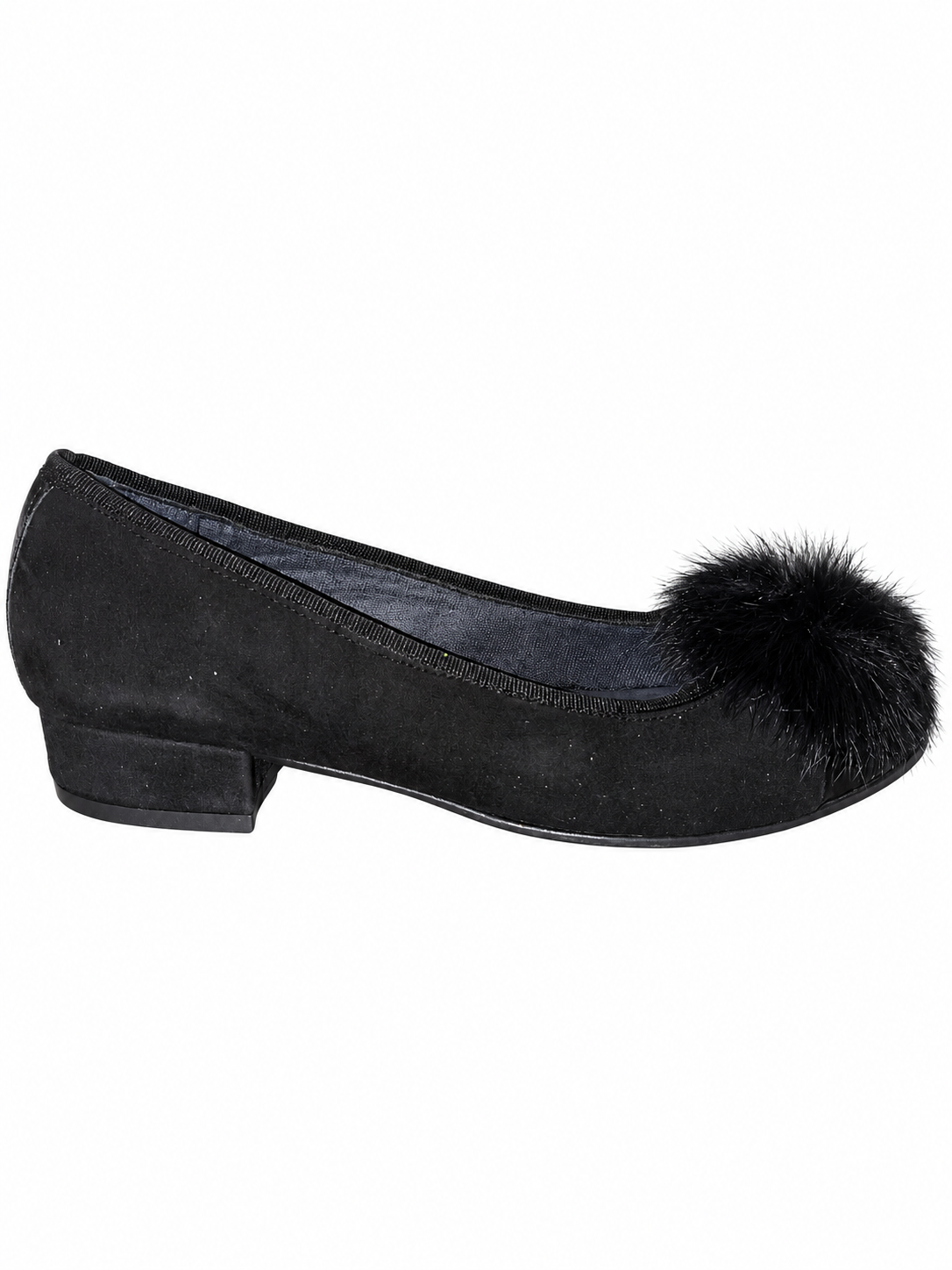 Zapatos Chamby 100 negros con pompón · Talla 36 — fondo blanco