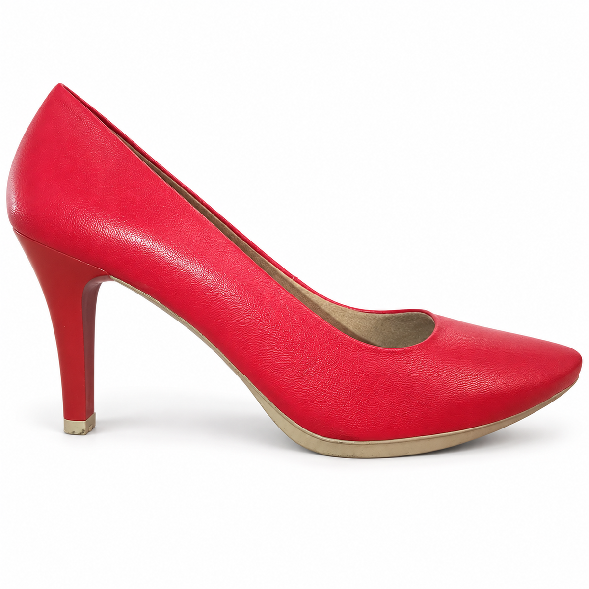 Zapatos de salón Chamby 4350 rojos de acabado liso · Talla 40 — vista sobre fondo blanco