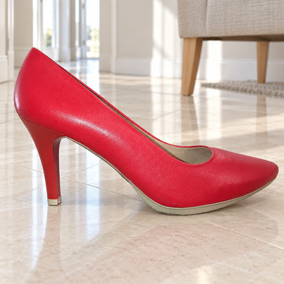 Zapatos de salón Chamby 4350 rojos de acabado liso · Talla 40 — vista en ambiente