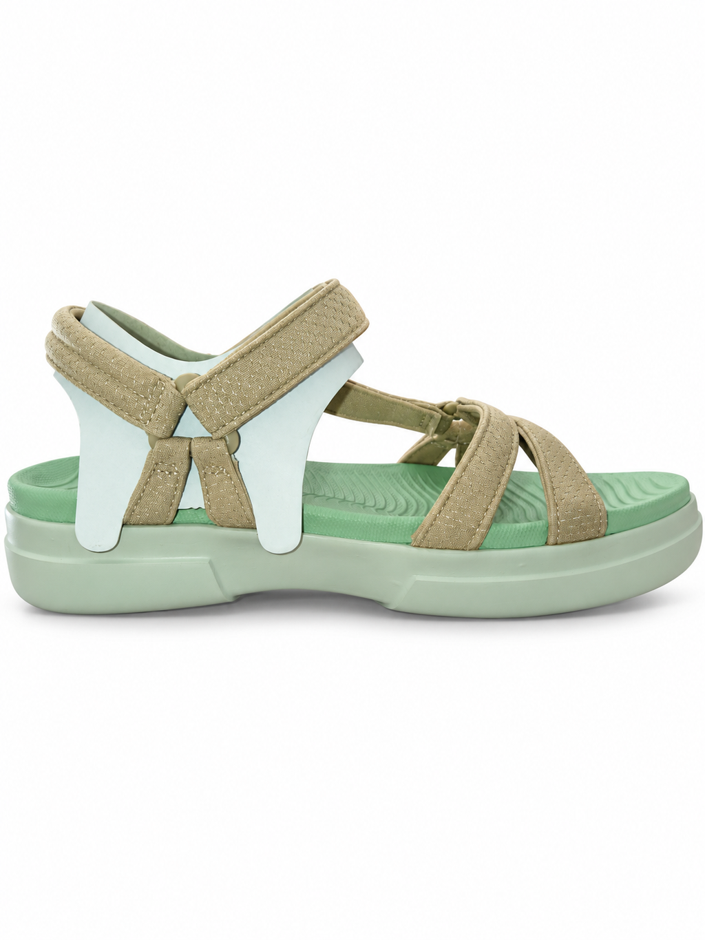Sandalia Pitas Claire beige, plantilla verde, talla 38 — vista lateral