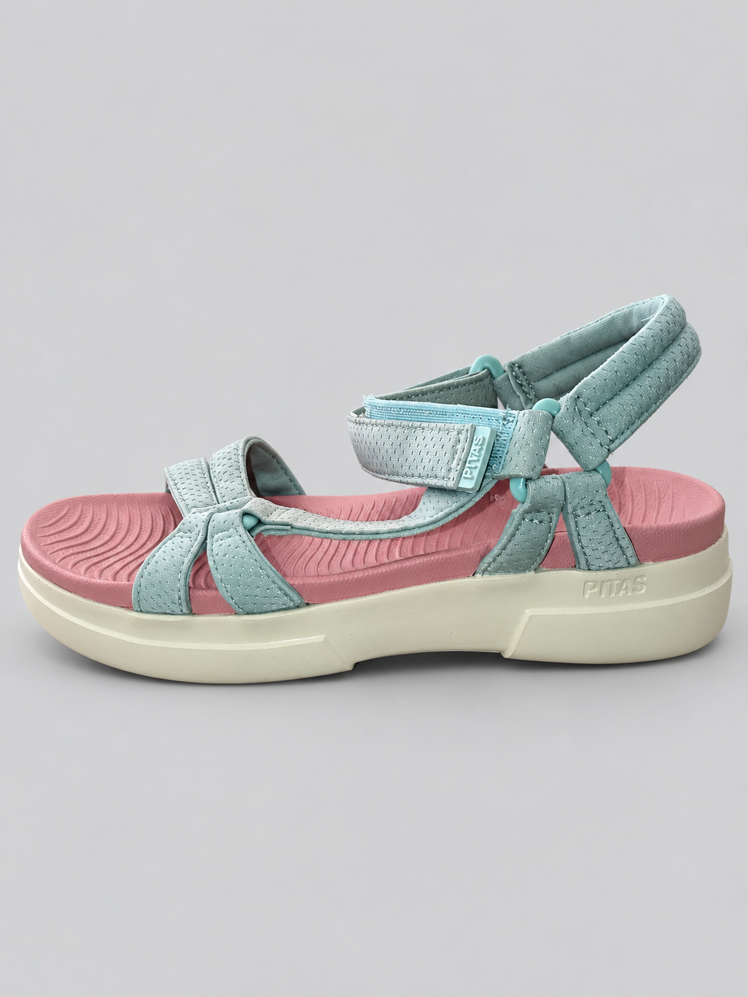 Sandalias Pitas Claire azul claro talla 36, detalle, unidad Z-14 con marcas visibles