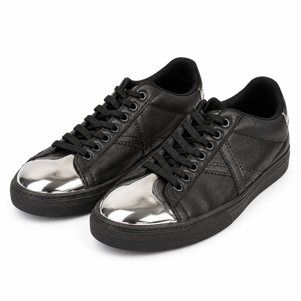 Zapatillas Munich negras con puntera plateada, imagen principal