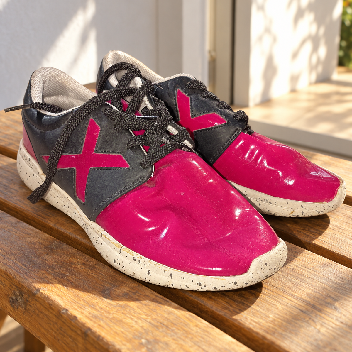 Munich fucsia brillante y gris talla35 — escena cotidiana