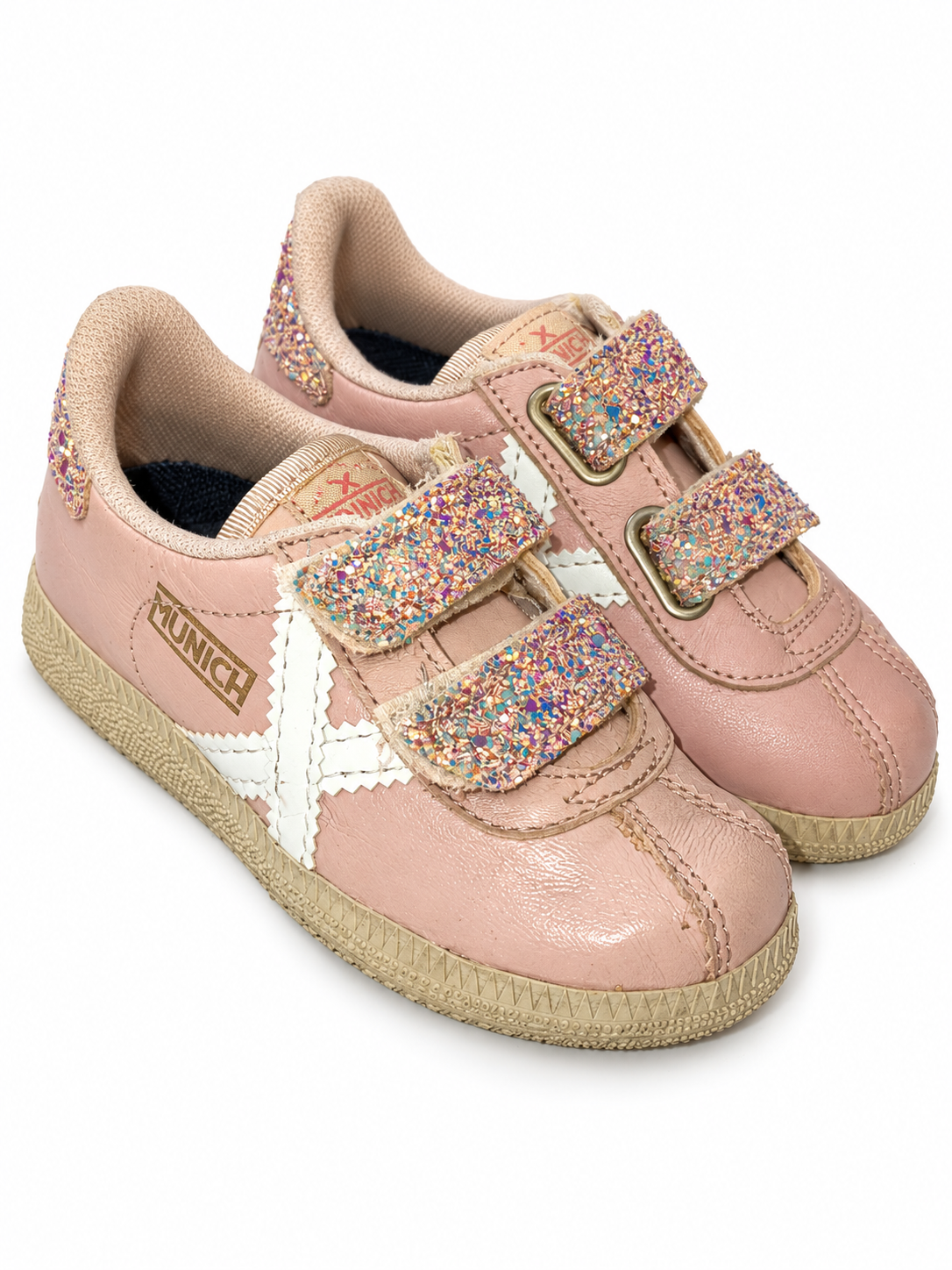 Munich rosa palo doble cierre glitter talla25 — portada blanca