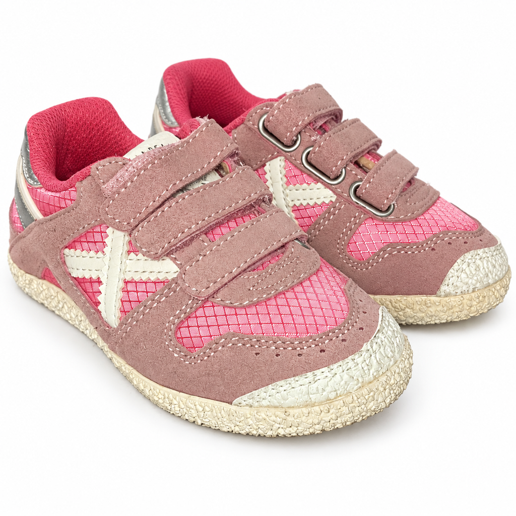 Munich rosas con triple cierre y X blanca talla 25 — características