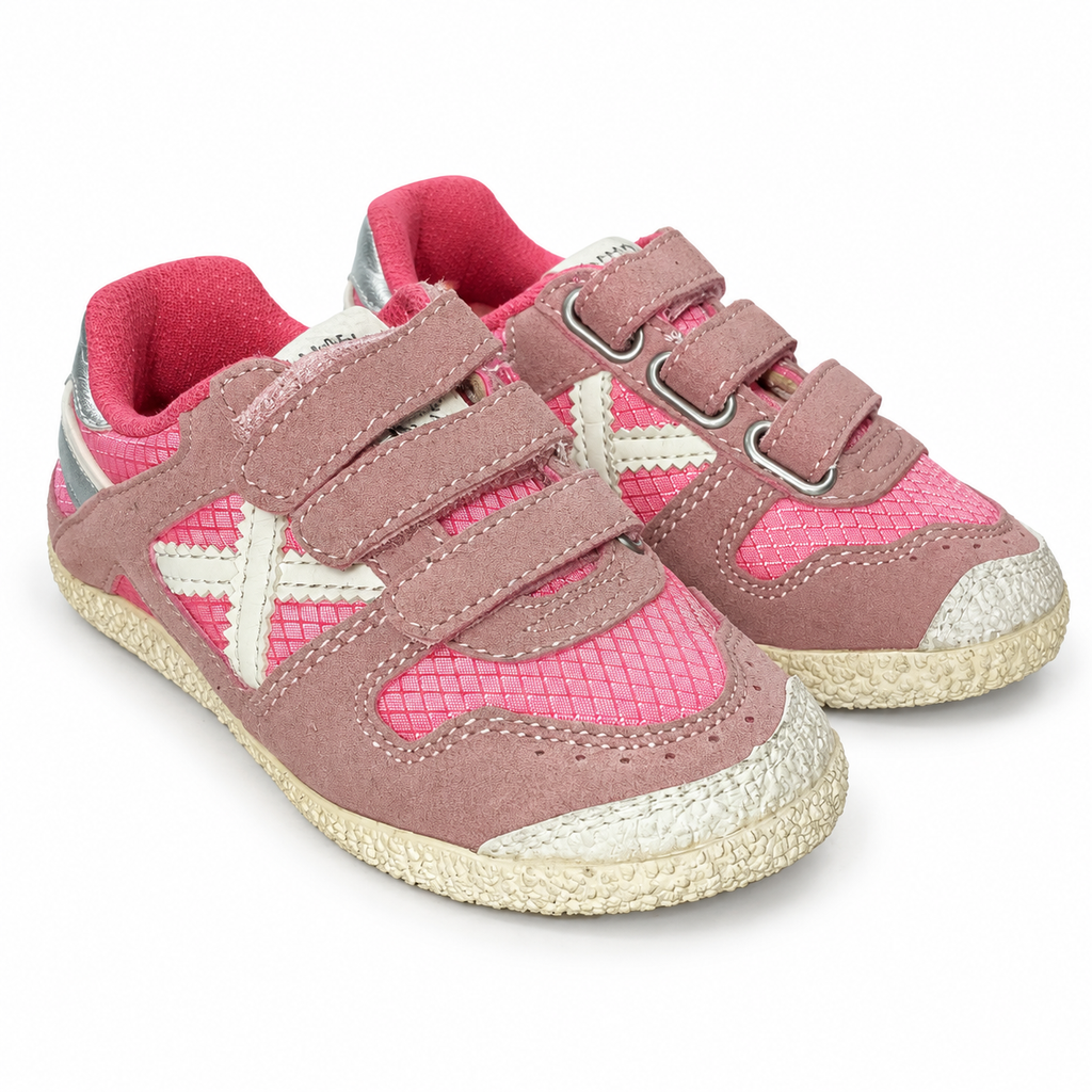 Munich rosas con triple cierre y X blanca talla 25 — portada blanca