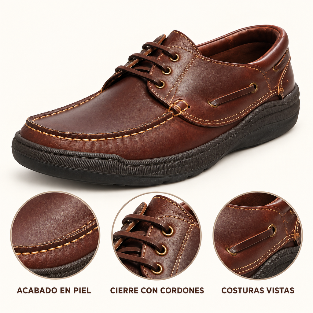 Detalles y características de Zapatos Fleximax 6000 Pull Rojizo de Piel para Hombre