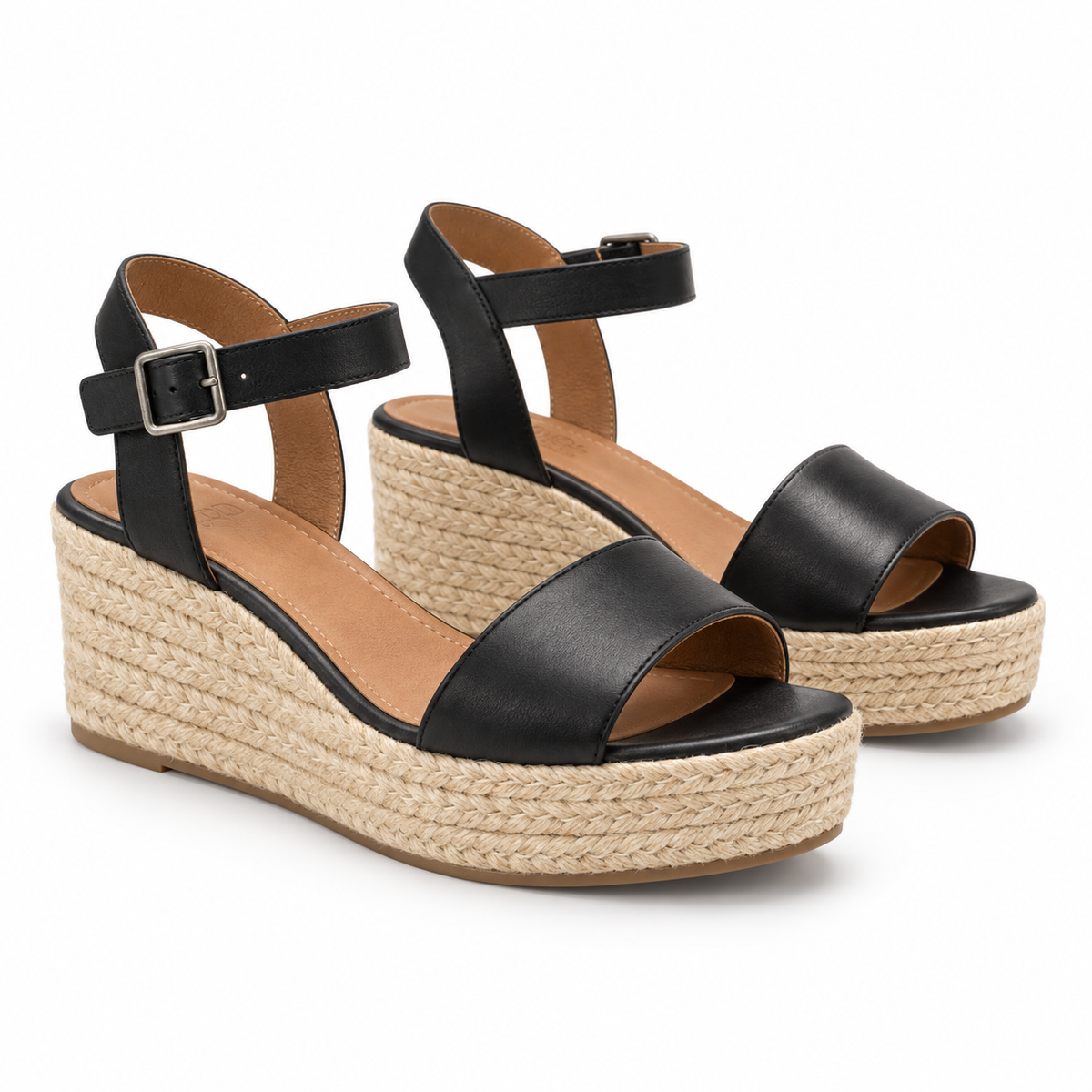 Sandalias Popa Kailua Piel Negro con Cuña para Mujer - vista principal