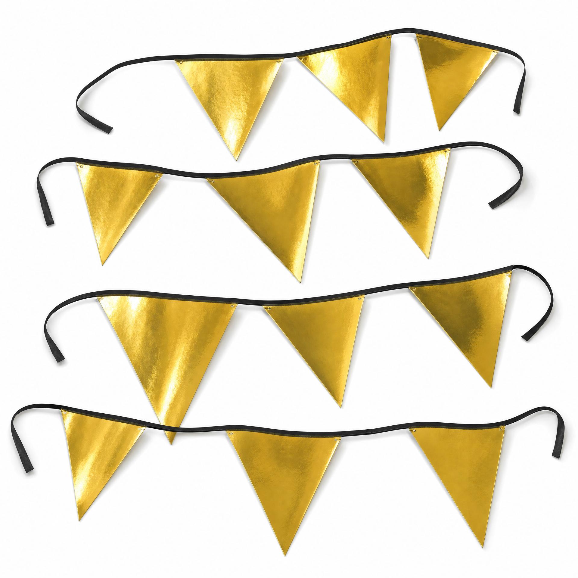 Collection - Guirnalda de banderines triangulares dorados (brillo)