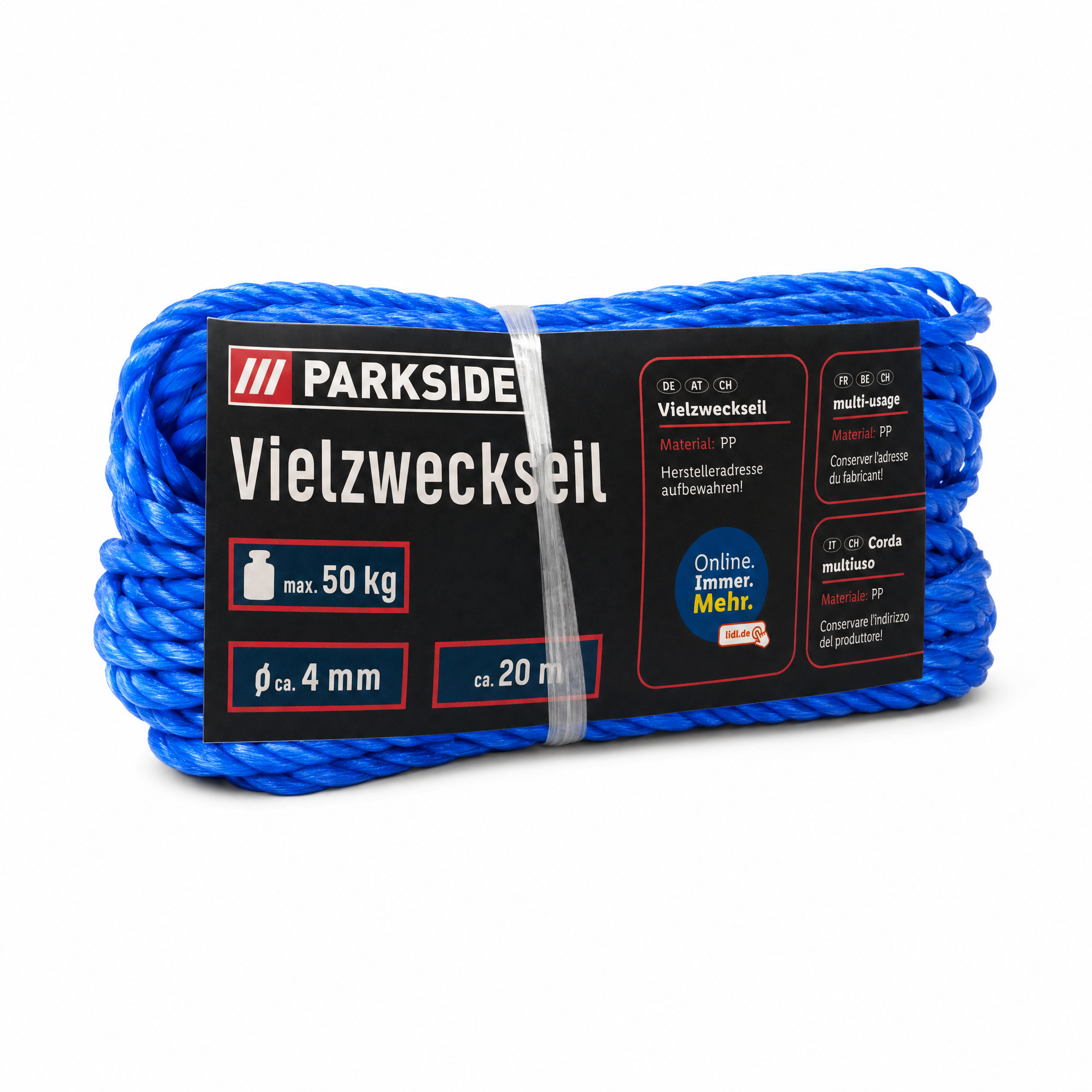 Parkside Cuerda Multiusos Azul 20 m 50 kg