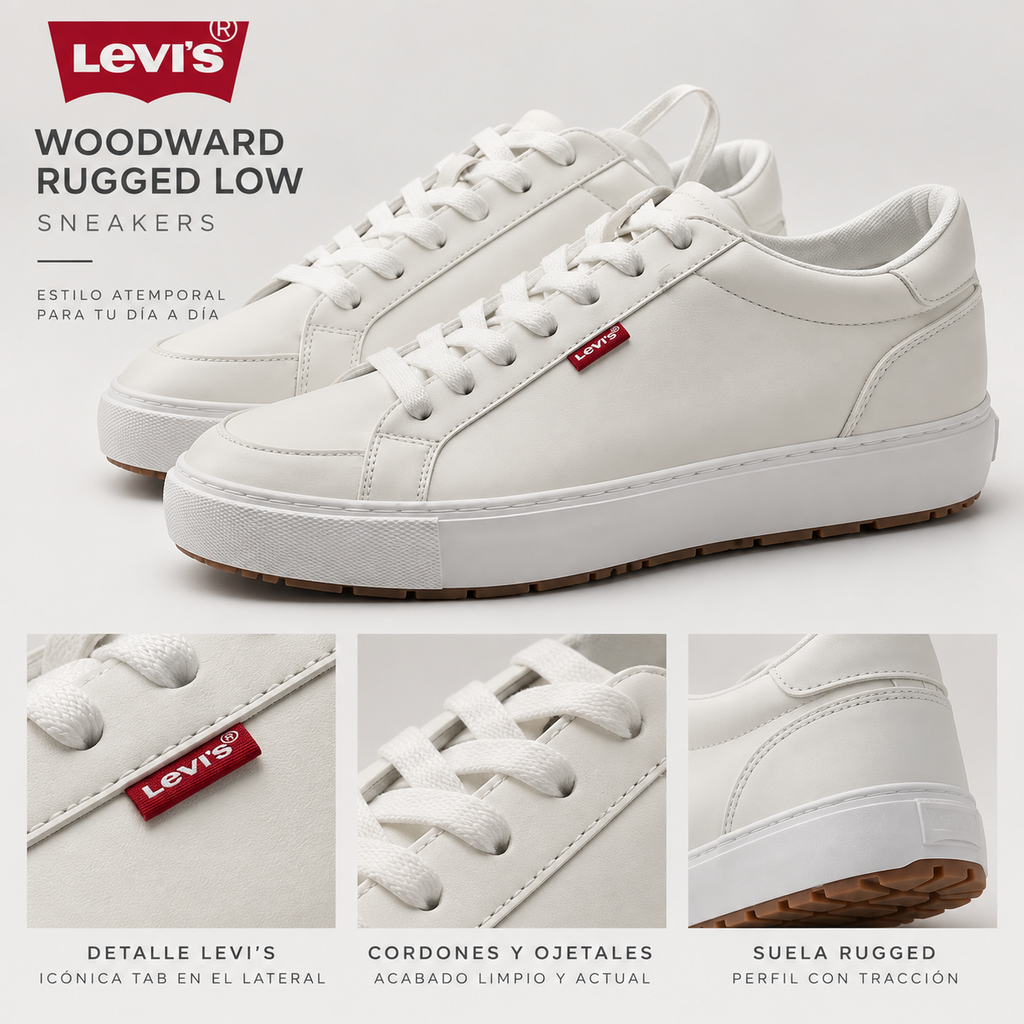Características de las zapatillas Levi's Woodward Rugged Low talla 44