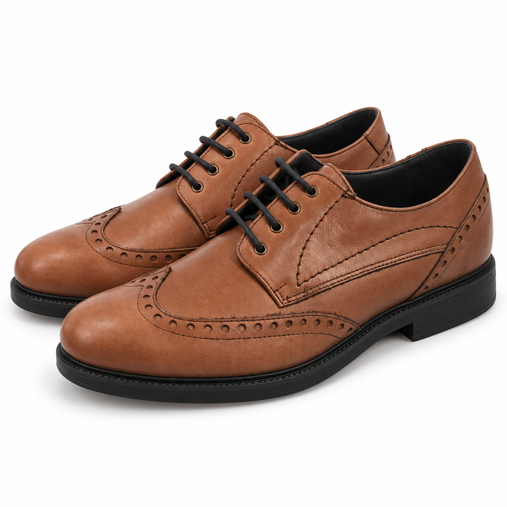 Zapatos Pitillos 4142 Libano color cuero talla 45 sobre fondo blanco