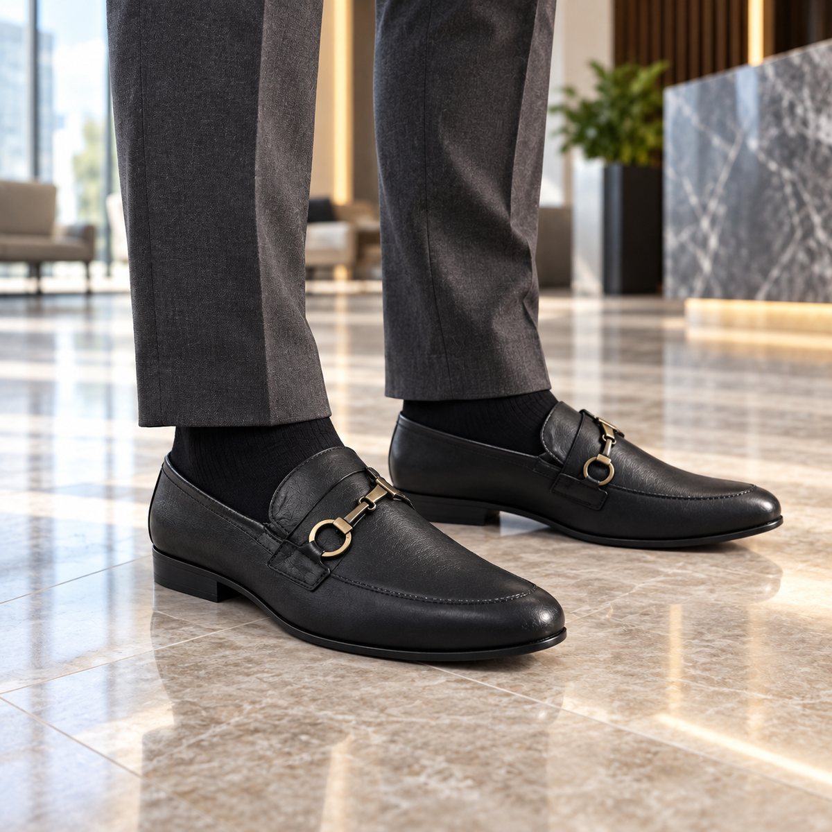 Zapatos Portillos 4920 negros para hombre en uso