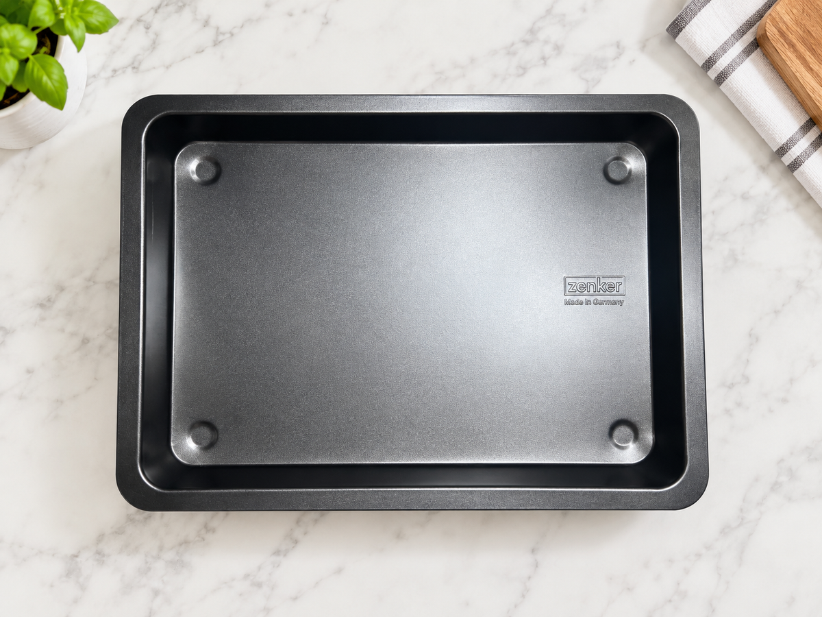 Bandeja rectangular Zenker gris oscuro · ambiente