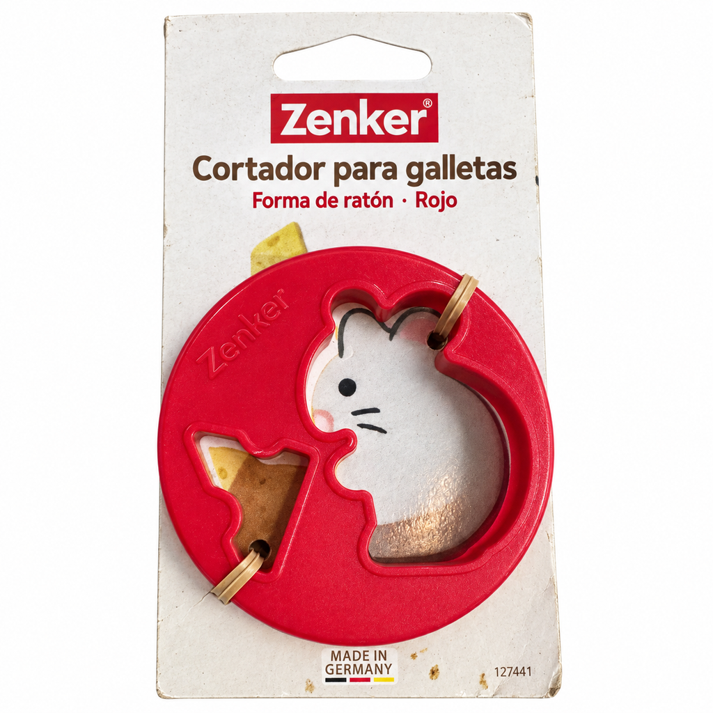 Cortador Zenker rojo para galletas con silueta de ratón