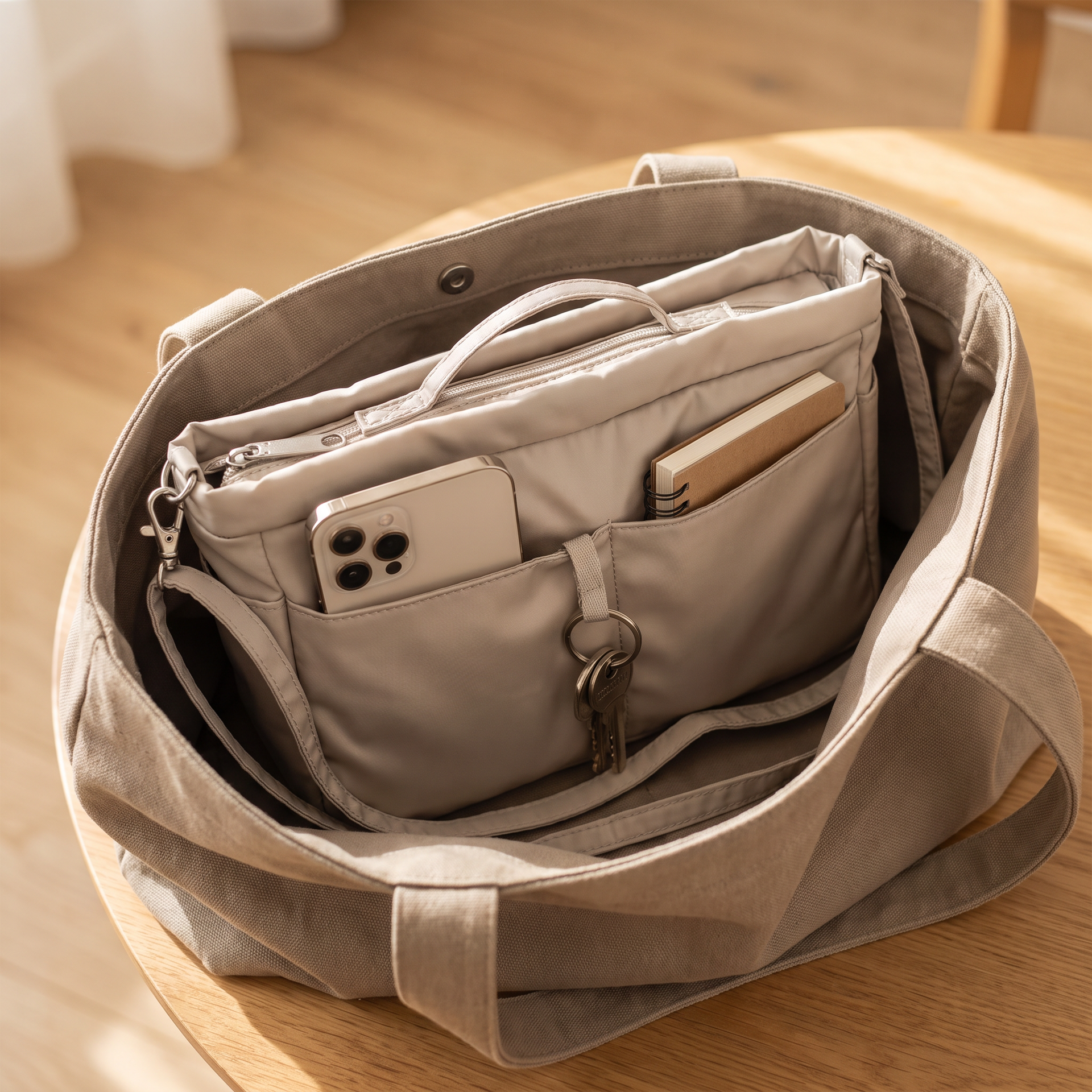 Clevercare Organizador de Bolso Beige con Compartimentos