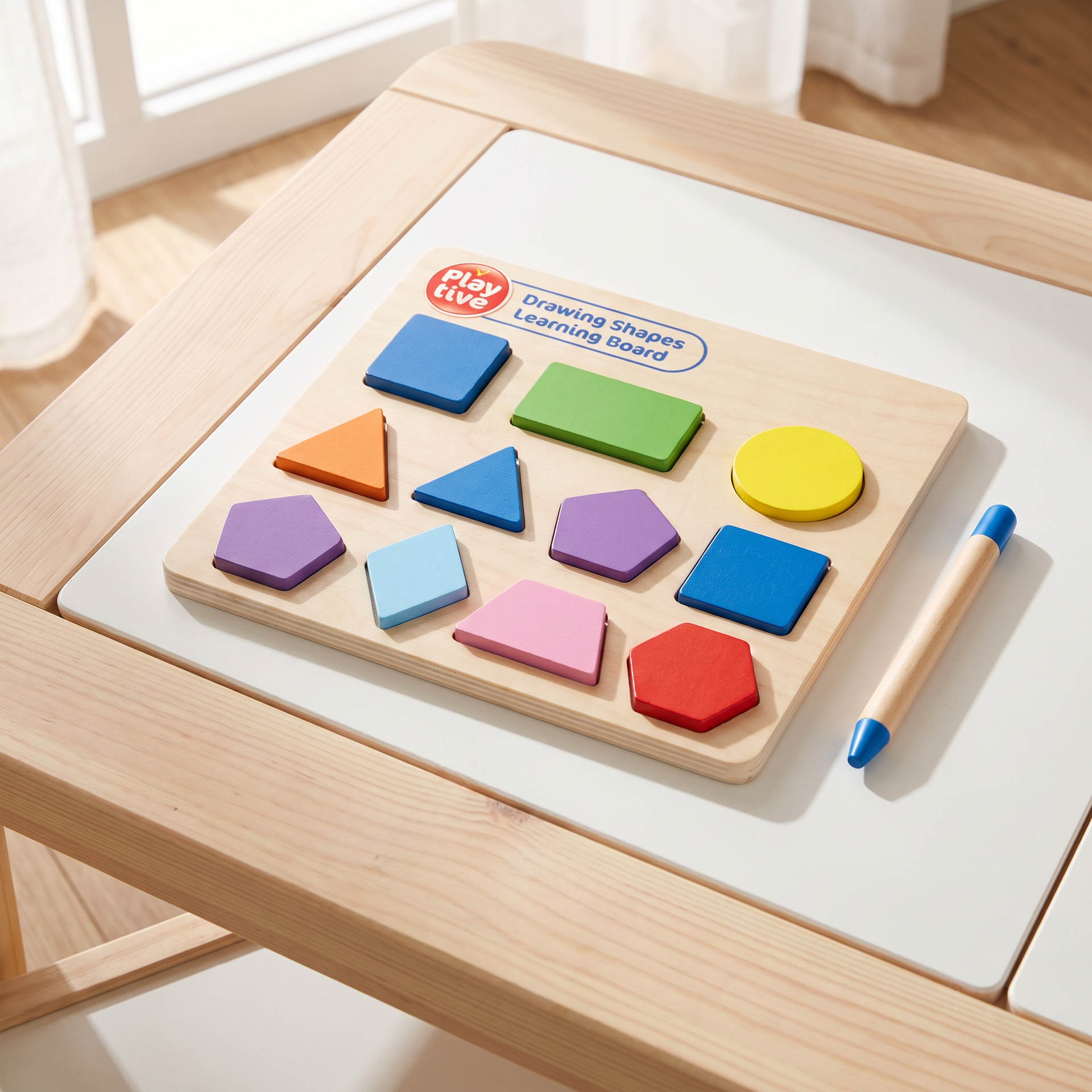 Playtive Tablero Montessori Aprende Formas – 9 Piezas
