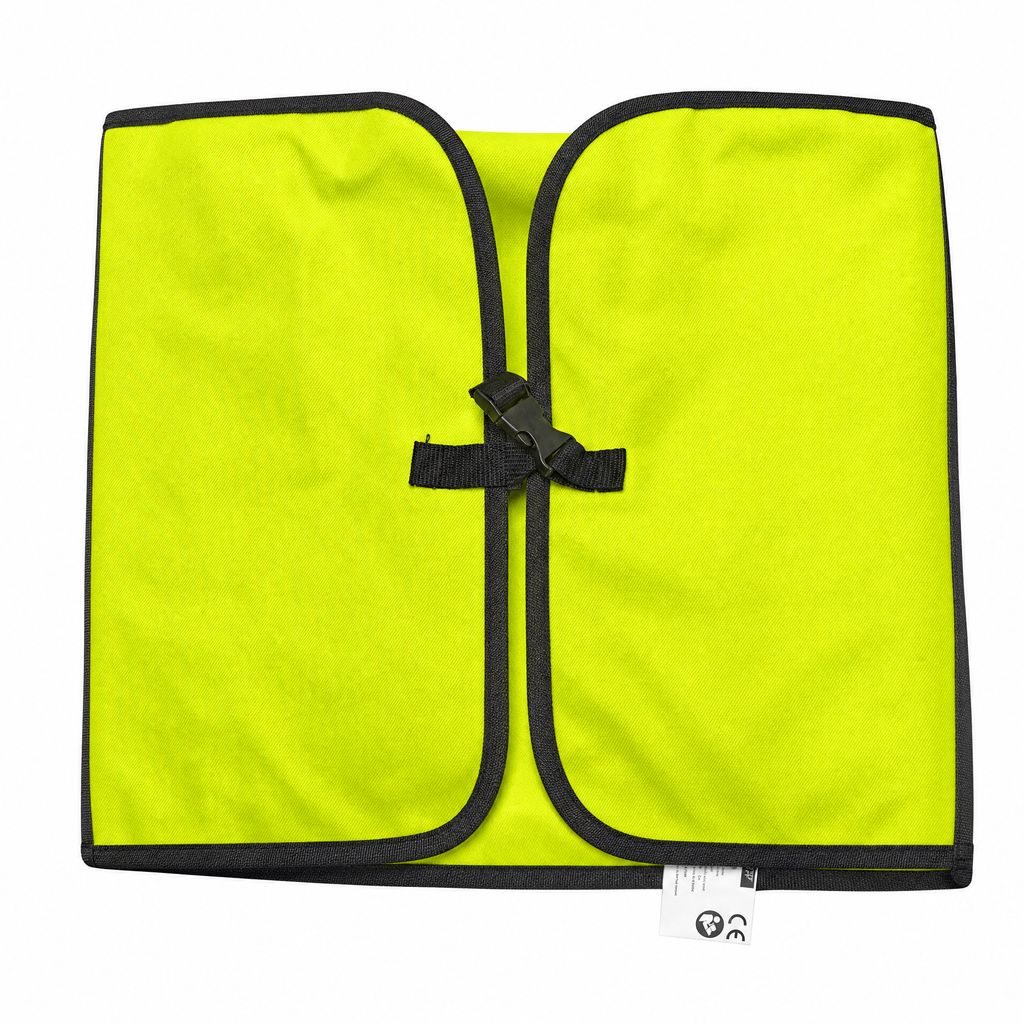 Chaleco amarillo fluorescente con cierre de hebilla frontal