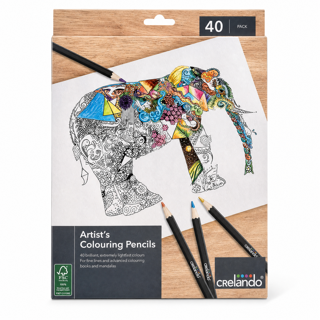 Crelando pack de 40 lápices de colores con logo FSC