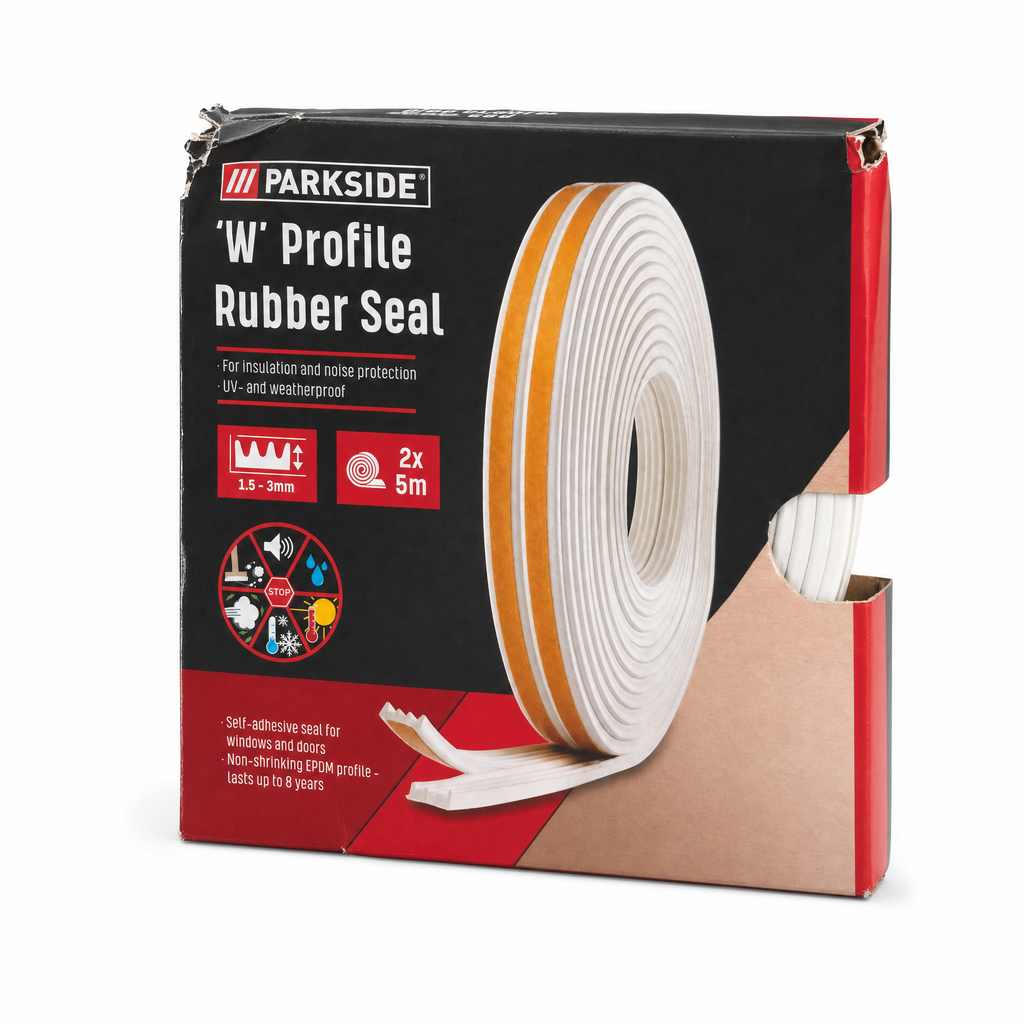 Parkside Burlete de Goma Autoadhesivo Perfil W 2 x 5 m